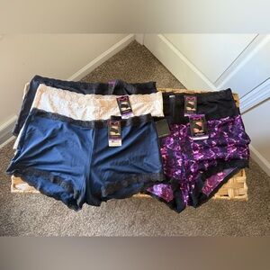 Maidenform Lace Trim Boyshorts - Set of 5 - size 2XL/9 - New